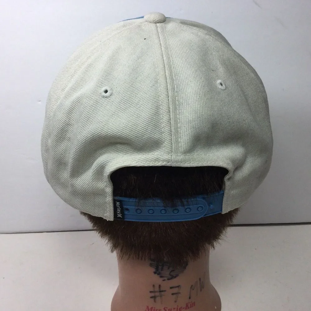 Hurley Hat Snapback SpellOut Trucker‎ Baseball Cap Embroidered Logo Gray Blue